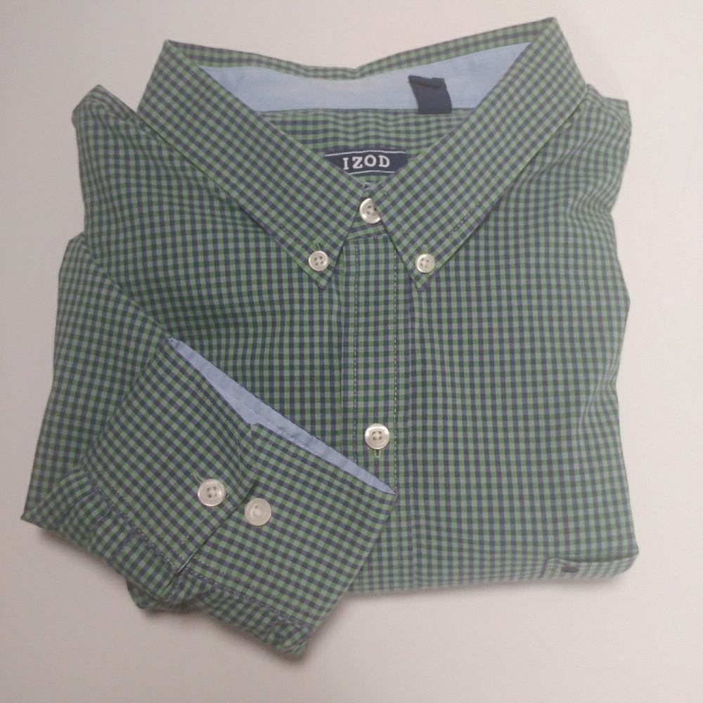 2X IZOD Button Down Performance Gingham Shirt